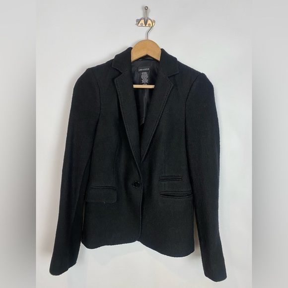 Lord & Taylor‎ Black Wool Blend Contrast Black Blazer Size 8 (runs small) - Picture 2 of 14